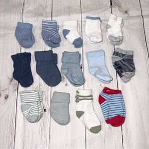 Bundle of Baby Boy Socks - Size 0-3 Months